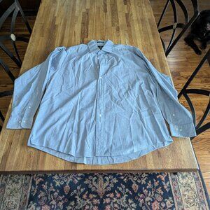 Club Room Men's 17 1/2 34 35 Light Blue Gray Button Down Dress Shirt